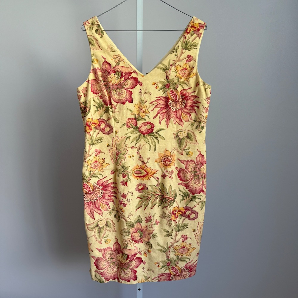 VTG Maggy London Petites size 14 Floral 100% Cotton Dress Dainty Feminine